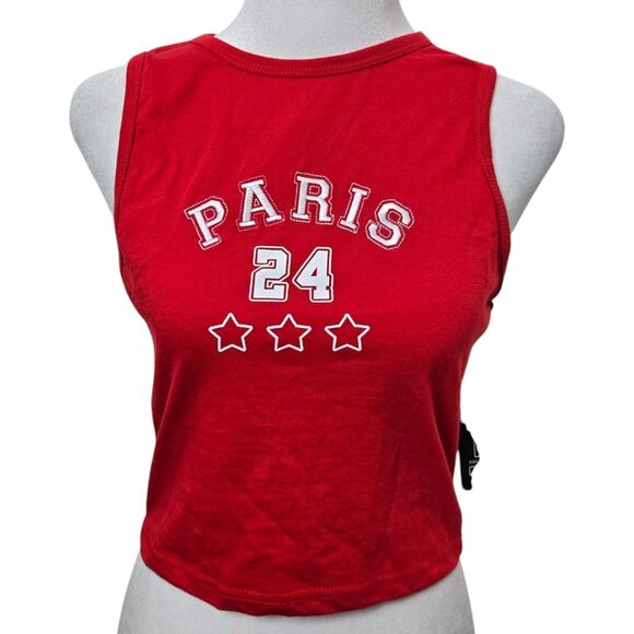 Fourteen Twelve Paris 24 Red Tank Top M - Picture 1 of 11